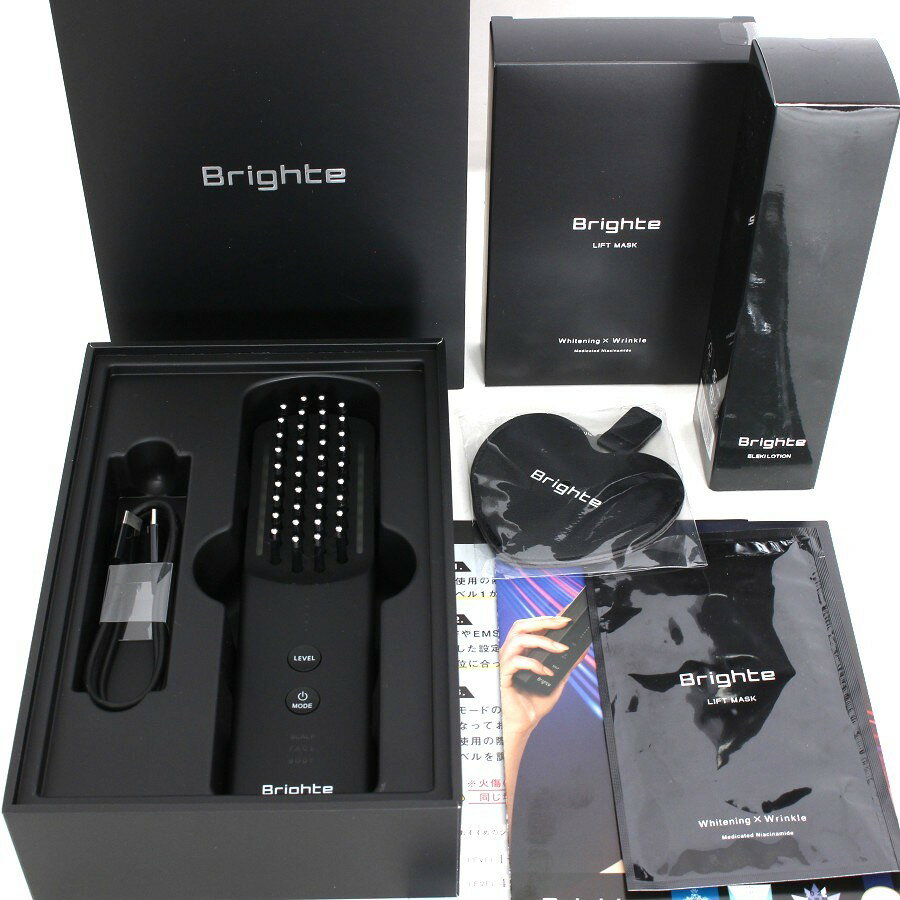 樂天商城 - 【お買い物マラソン！限定クーポン】【美品】Brighte ELEKI BRUSH+ BRT-FSB180 ブラック 美顔器 EMS フェイスケア ブライト エレキブラシ 本体 【中古】