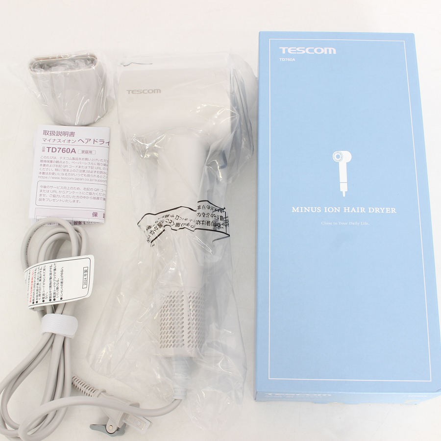 樂天商城 - 【お買い物マラソン！限定クーポン】【未使用】テスコム TD760A-C ベージュ ヘアドライヤー 速乾 軽量 コンパクト 1200W マイナスイオン TESCOM 本体