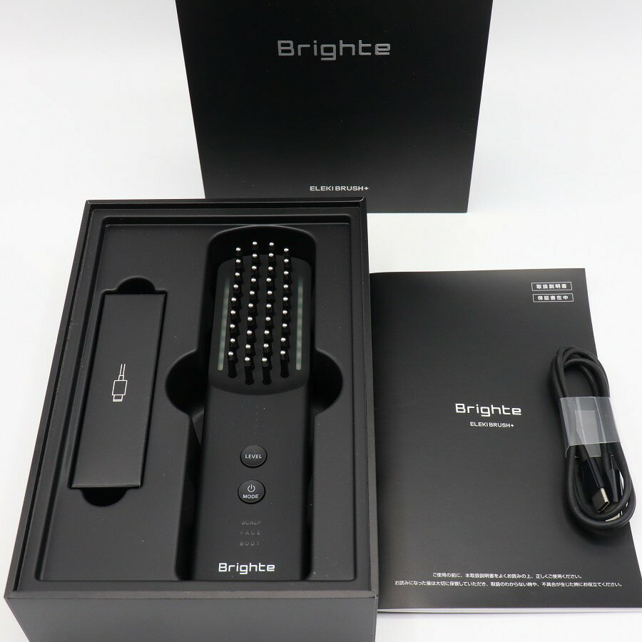 樂天商城 - 【お買い物マラソン！限定クーポン】【美品】Brighte ELEKI BRUSH+ BRT-FSB180 ブラック 美顔器 EMS フェイスケア ブライト エレキブラシ 本体 【中古】
