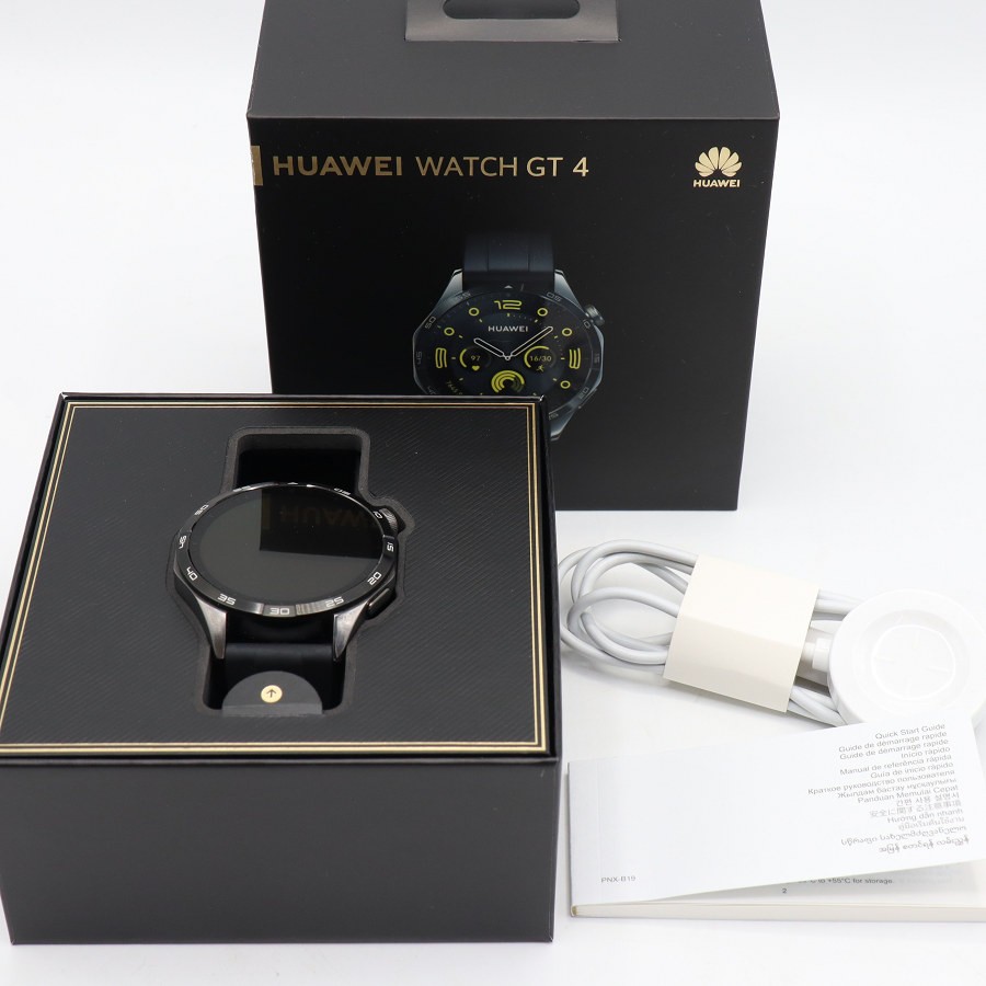 樂天商城 - 【お買い物マラソン！限定クーポン】HUAWEI WATCH GT4 46mm PNX-B19 ブラック スマートウォッチ ファーウェイウォッチ 本体 【中古】