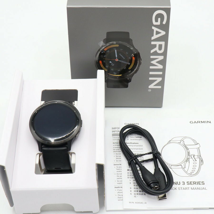樂天商城 - 【お買い物マラソン！限定クーポン】GARMIN Venu 3 Black/Slate 010-02784-41 スマートウォッチ ガーミン ヴェニュー 本体 【中古】