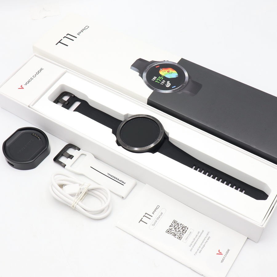 VOICE CADDIE T11 PRO ブラック 腕時計タイプ ゴルフ用距離計 ボイスキャディ 本体 【中古】