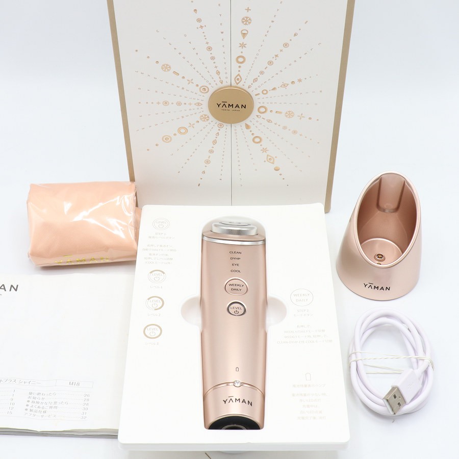 【美品】ヤーマン フォトプラス シャイニー M18 RF美顔器 シャンパンピンク 家庭用美容器 本体 【中古】