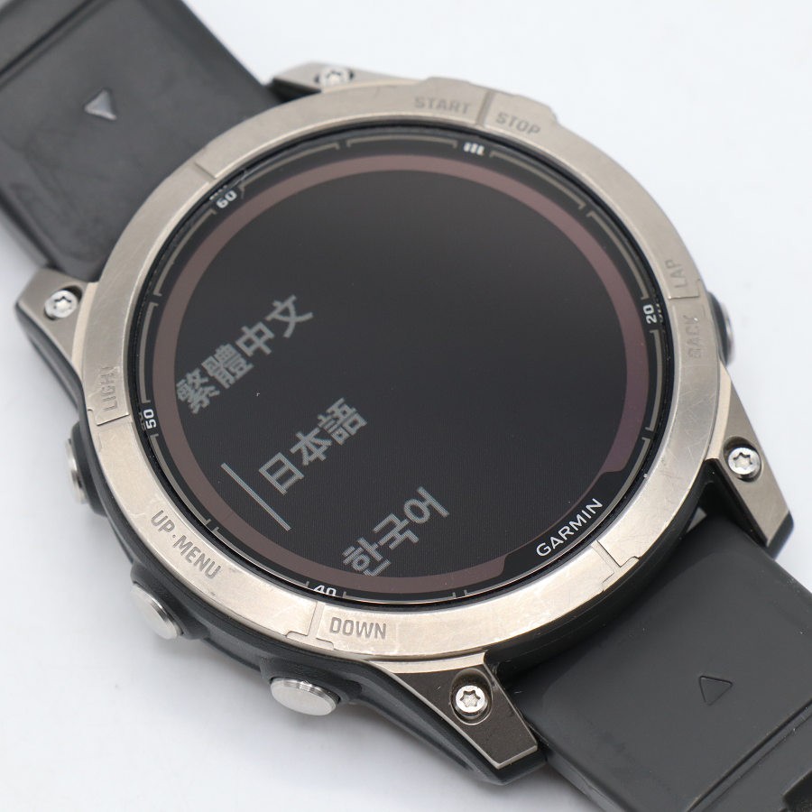 リファン楽天市場店のGARMIN fenix 7 Pro Sapphire Dual Power 010-02777-82 Ti Carbon Gray/Chestnut Leather Band スマートウォッチ ガーミン フェニックス プロ デュアルパワー 本体 【中古】｜アングル3
