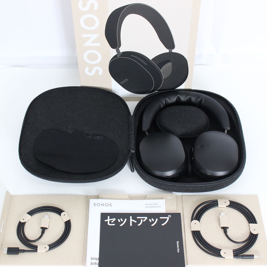 【美品】Sonos Ace ACEG1JP1BLK ブラック 空間オーディオ ノイズキャンセリングヘッドホン ソノス エース 本体 【中古】