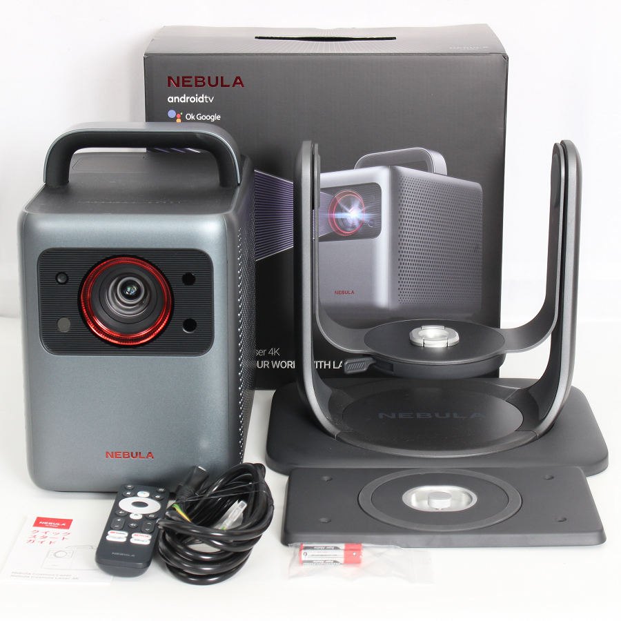 【楽天スーパーSALE！限定クーポン】【美品】Anker Nebula Cosmos Laser 4K D23505F2 ブラック 専用スタンド付き 4Kレーザープロジェクタ アンカー 本体 【中古】