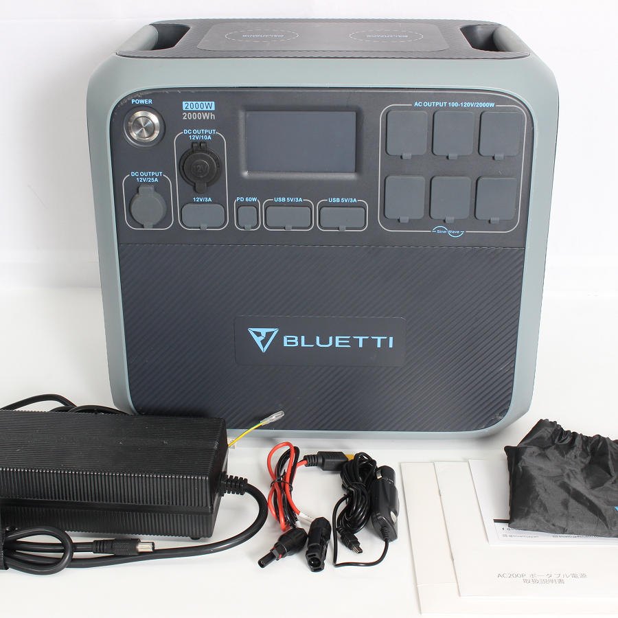 【お買い物マラソン限定クーポン】BLUETTI AC200P ポータブル電源 2,000Wh/2,000W 超大容量 ブルーティ 本体 【中古】