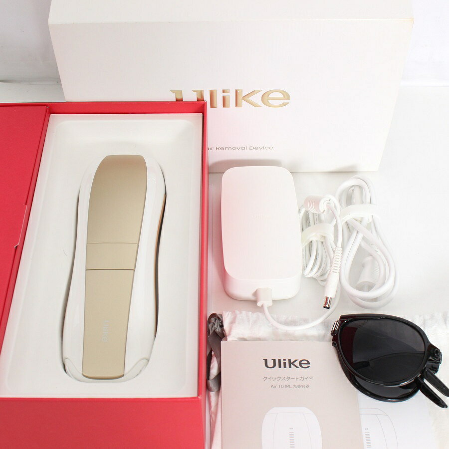 ■商品名 【美品】Ulike Air 10 IPL光美容器 UI20WG ホワイトゴールド 脱毛器 ユーライク 本体 ■商品状態 【A】大きなダメージもなく程度良好の美品 ・USED品ではございますが大きなダメージや汚れなどもなく状態の良い商品です。 ・動作確認済みのためご購入後はすぐにご使用いただけます。 ・自社で梱包して発送いたします。 ※付属品は画像にあるものが全てとなります。 ■元箱・説明書について ・元箱：あり ・説明書：あり ・保証書：あり（印字なし） ◆Ulikeシリーズの人気モデルUlike Air 10。 ◆進化した痛みレス技術でサロン級ケアを。 ■商品ランク説明 当店が定める商品ランクは下記の商品状態からランク分けをおこなっております。 【N】未使用品 【S】数回使用程度の美品 【A】大きなダメージもなく程度良好の美品 【B】一般的な使用感のある商品 【C】傷、汚れがあり使用感を感じるUSED品 【D】傷・汚れなどが多く見受けられる難有品 【E】ジャンク品 ■発送について ・佐川急便でお支払い確認後、2営業日以内に発送いたします。 ※沖縄県及び離島のお客様はゆうパックでの【着払い】となりますので予めご了承ください。 ■古物商許可証 【大阪府公安委員会：第621010150412号】 ■ご購入の前にお読みください ・当店の明らかな商品説明の記載ミス等でない限り、ご購入後の返金・返品等の対応はできません。 ・ご購入後、3日以上ご連絡が取れないお客様につきましては、誠に勝手ながら購入の意思なしと判断し、キャンセル扱いとさせていただく場合がございますので予めご了承ください。 ■返金・返品について ・購入した商品と異なる場合 ・説明欄に記載のない大きなダメージがあった場合 ・サイズや記載と違うお色の場合 ・初期動作不良があった場合 上記の内容に該当する場合のみ返金・返品をお受けいたします。 ※若干の状態の違いなどの個人的主観、ご注文間違いやスペックの認識の相違、思っていた商品と違うなど、個人的な理由での返品はお受けできません。 ■商品番号 062173