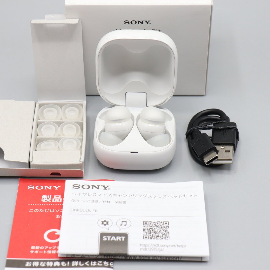 【美品】SONY LinkBuds Fit WF-LS910N-WZ ホワイト ワイヤレスイヤホン ノイズキャンセリング ソニー 本体 【中古】