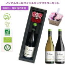 【送料無料】【ノンアルコール ワイン&造花 カップ フラワー セット】OPIA オピア カベルネソーヴィニヨン ワイン (赤ワイン 白ワイン から選べる <75...