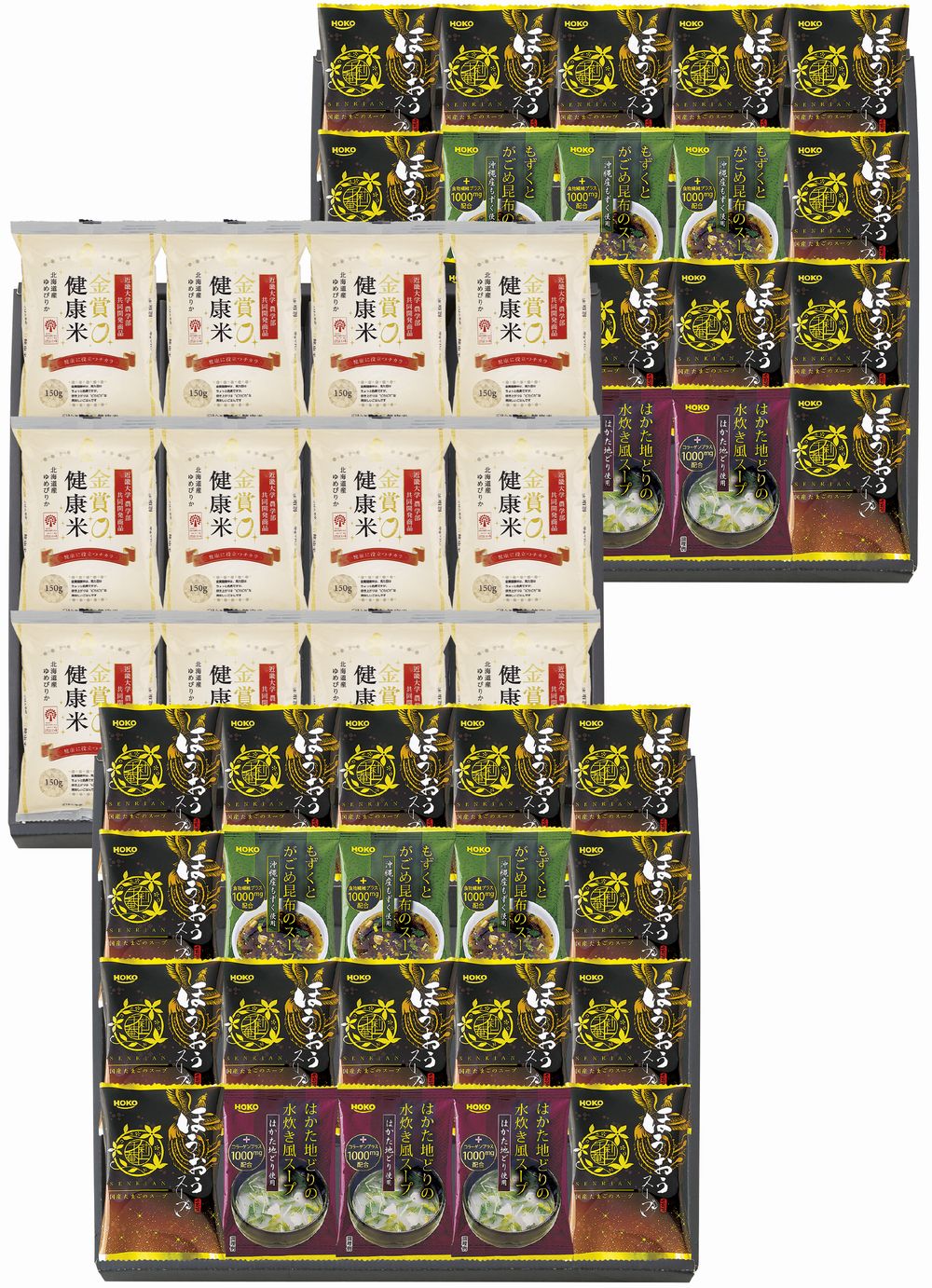 Set, Assortment - 千莉菴 からだにやさしさ＋ 国産フリーズドライ ほうおうスープ 「金賞健康米」セット ギフト プレゼント 結婚 出産 内祝い お祝い 出産内祝い お返し お祝い返し 香典返し 引っ越し ご挨拶 快気祝い 入学 就職 退職 贈答品 FD3SR-1605 ★