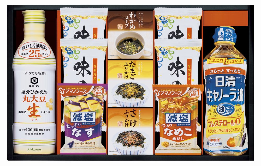 樂天商城 - キッコーマン&アマノフーズ&日清オイリオ バラエティセット ギフト プレゼント 結婚 出産 内祝い お祝い 出産内祝い お返し お祝い返し 香典返し 引っ越し ご挨拶 快気祝い 入学 就職 退職 贈答品 ASC-50 ★