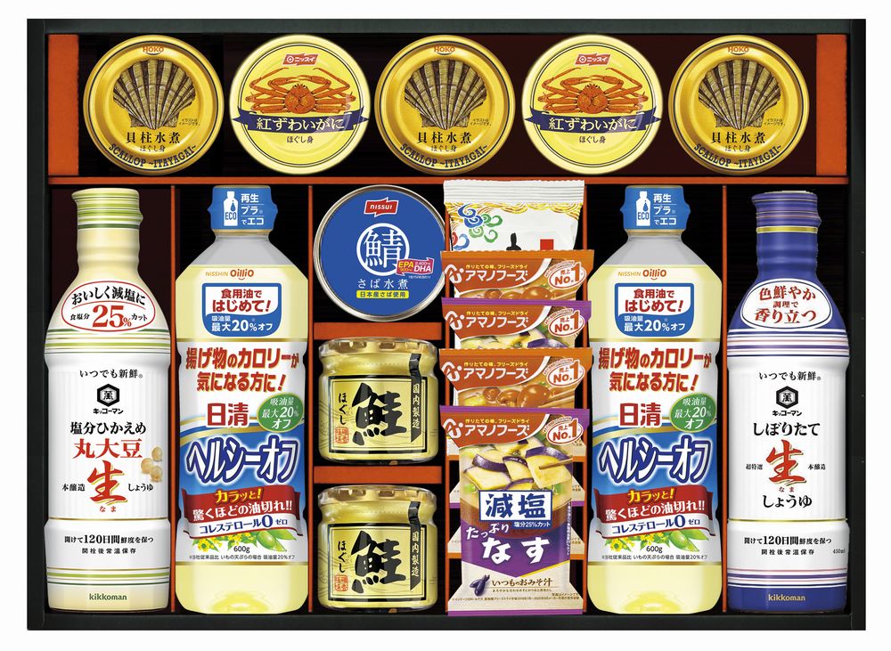 樂天商城 - キッコーマン&アマノフーズ&日清オイリオ バラエティセット ギフト プレゼント 結婚 出産 内祝い お祝い 出産内祝い お返し お祝い返し 香典返し 引っ越し ご挨拶 快気祝い 入学 就職 退職 贈答品 ASC-150R ★