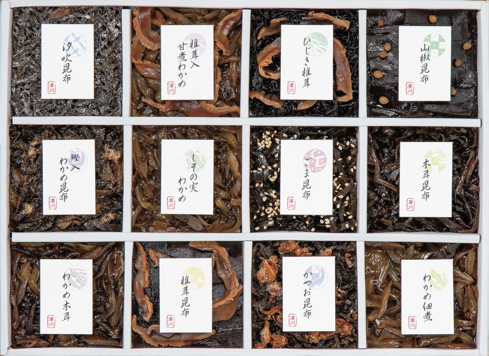 乐天商城 - 廣川昆布 御昆布 12品佃煮詰合せ（KB-50） ギフト プレゼント 結婚 出産 内祝い お祝い 出産内祝い お返し お祝い返し 香典返し 引っ越し ご挨拶 快気祝い 入学 就職 退職 贈答品 200-47 ★