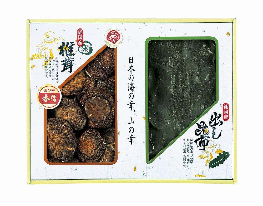 乐天商城 - 国内産 原木香信椎茸・昆布詰合せ ギフト プレゼント 結婚 出産 内祝い お祝い 出産内祝い お返し お祝い返し 香典返し 引っ越し ご挨拶 快気祝い 入学 就職 退職 贈答品 TSK-25N4 ★