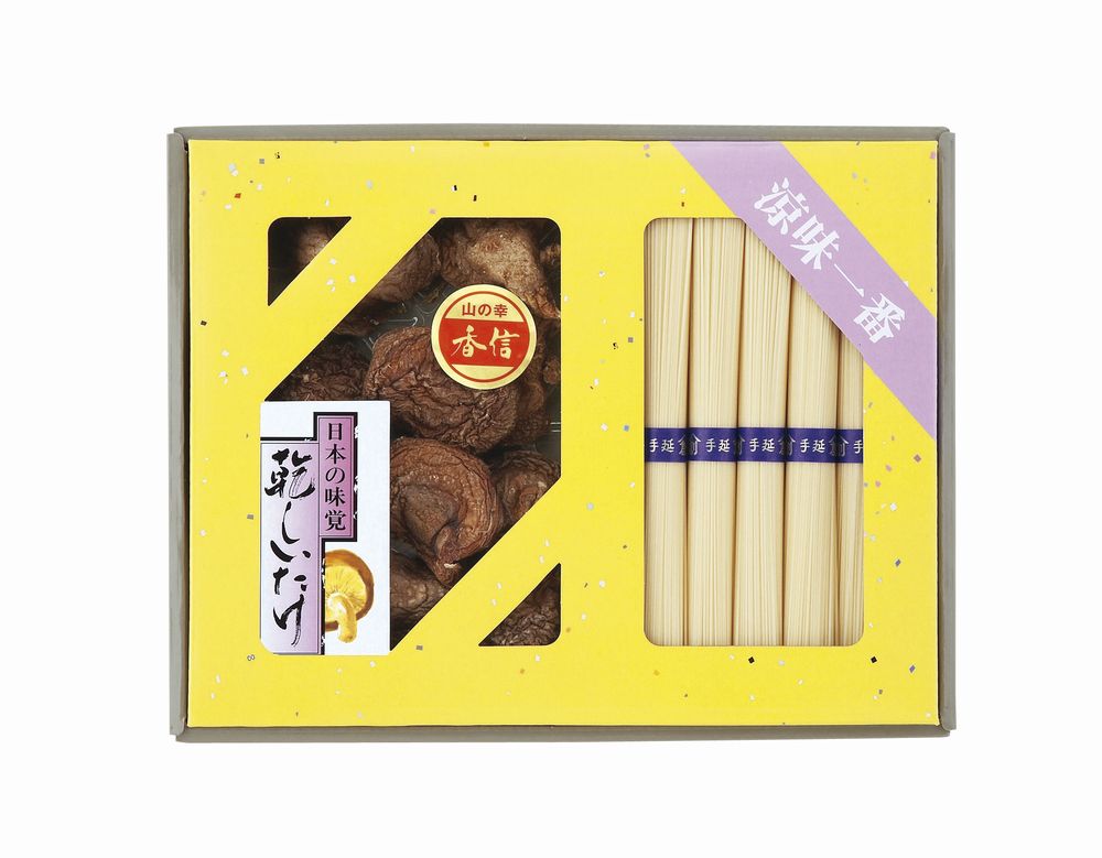 乾物家 国産椎茸と手延そうめん御詰合せ ギフト プレゼント 結婚 出産 内祝い お祝い 出産内祝い お返し お祝い返し 香典返し 引っ越し ご挨拶 快気祝い 入学 就職 退職 贈答品 KBY-BJ3 ★