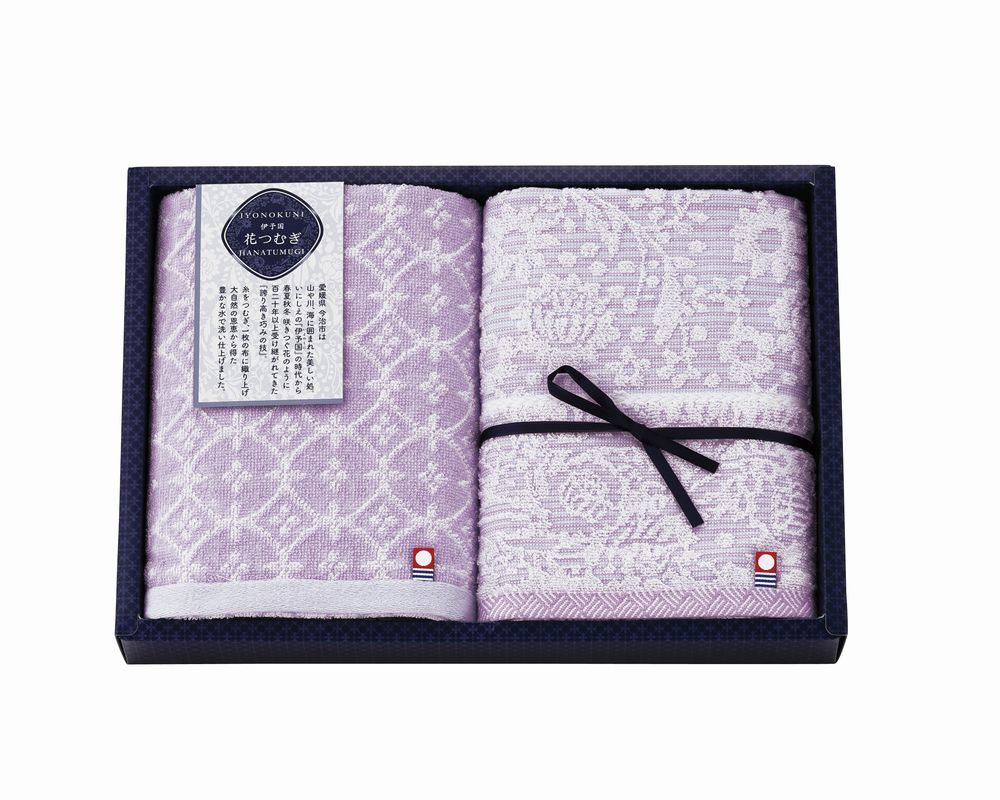 乐天商城 - 伊予国 花つむぎ つむぎ フェイスタオル2P ギフト プレゼント 結婚 出産 内祝い お祝い 出産内祝い お返し お祝い返し 香典返し 引っ越し ご挨拶 快気祝い 入学 就職 退職 贈答品 IH-2531