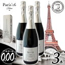 【送料無料】【Paris 039 16 Blanc】 3本セット 最高級 ノンアルコールワイン シャンパン スパークリング 白ワイン フランス産 贈り物 記念日 パーティー お祝い アルコール0.00％ 750ml ギフト プレゼント 箱買い ケース買い