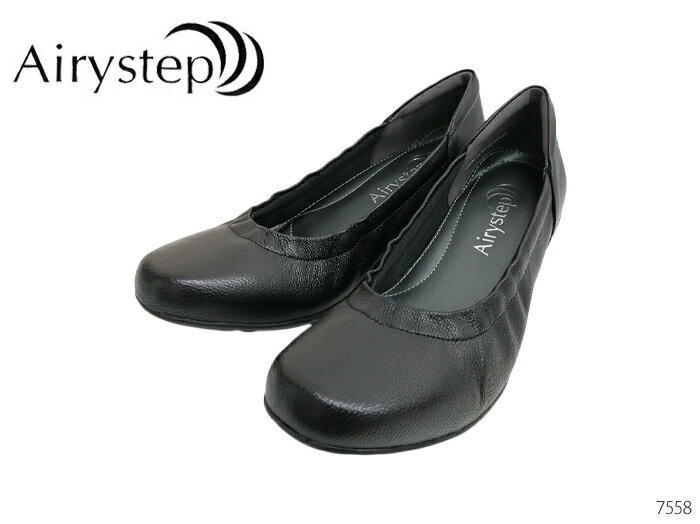 airy step エアリーステップ 59-7558 レディース 通勤 カジュアル デザイン レザースリッポンシューズ 3E 本革 正規品