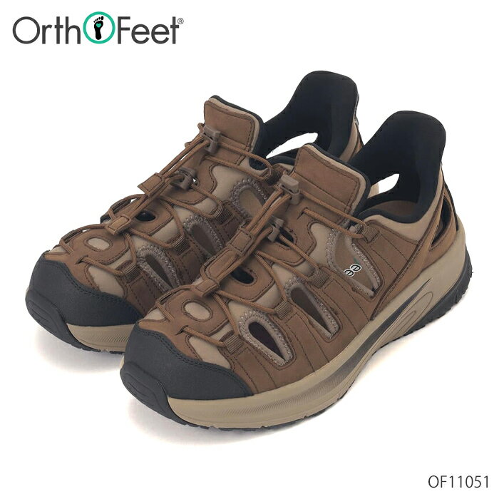 オーソフィート Orthofeet サターン SATURN ミディアム ワイド OF11051 ナチュラルレザー テキスタイル メンズ サンダル ハンズフリー 2E 3E 幅広 ひも付き シューズ 靴