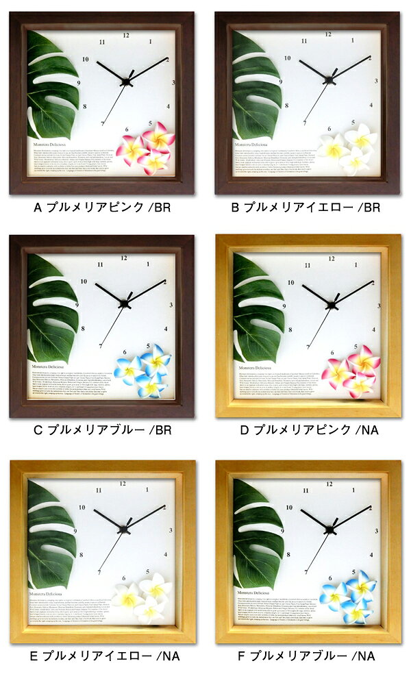 掛時計 ハワイアン 掛け時計 プルメリア モンステラ アジアン | 時計 レディース おしゃれ かわいい カジュアル 可愛い 人気 regalokobe-10003367 REGALO KOBE サンプル画像2