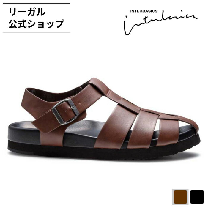 【公式】 INTER BASICS GJ51 グルカサンダル ダークブラウン サンダル メンズ インターベーシックス REGAL CORPORATION リーガル コーポレーション | 靴 メンズサンダル ブランド 合皮 歩きやすい 疲れにくい 疲れない バックストラップ グルカ おしゃれ 夏 大人 ビジネス