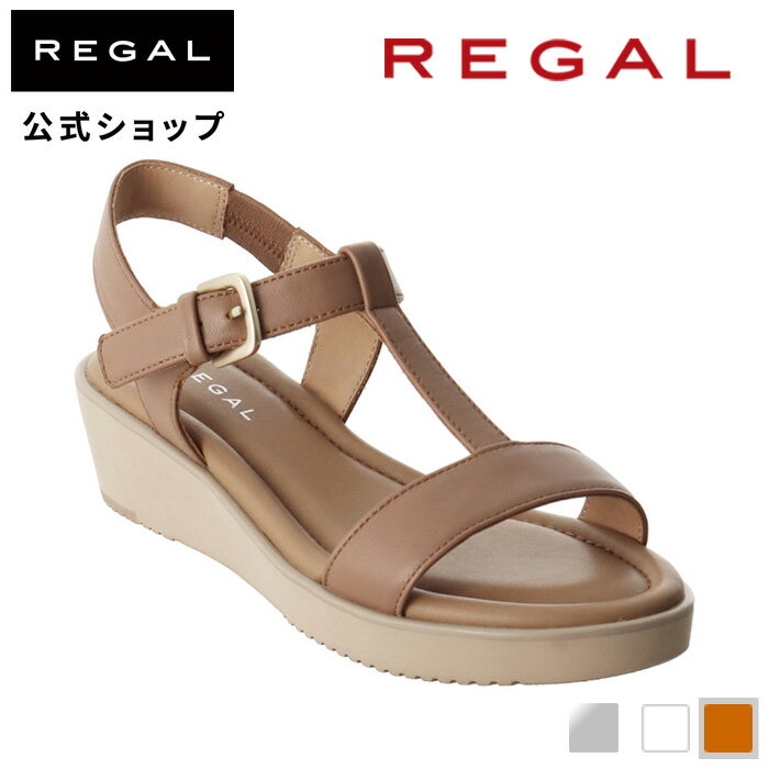 【公式】 REGAL F80Q ウェッジTストラップサンダル ブラウン サンダル レディース リーガルのサムネイル