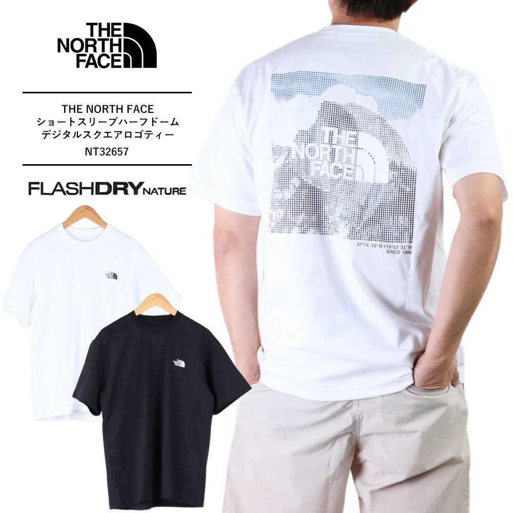 Rakuten - ザ・ノース・フェイス THE NORTH FACE Tシャツ 半袖シャツ メンズ ブランド 半袖 速乾 Tシャツ 綿100 tシャツ ロゴショートスリーブハーフドームデジタルスクエアロゴティー ユニセックス NT32657