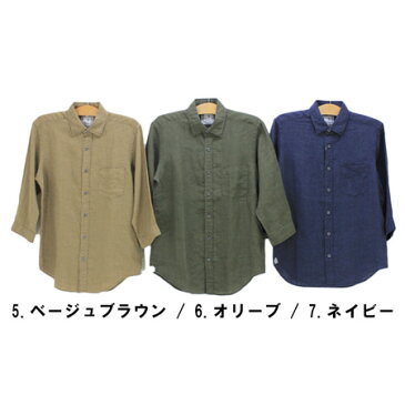 ≪SALE＆送料無料≫University of Oxford MENS LINEN SHIRT 0701-63119 / ユニバーシティ オブ オックスフォード メンズ ミストリネン七分袖シャツ 0701-63119