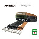 AVIREX MENS BELT LOGO PRINT AX4204 / アヴィレックス ロゴプリント レザーベルト 牛革 AX4204 日本製