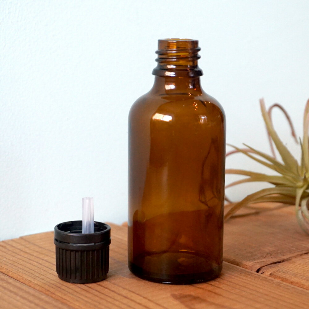 遮光瓶、キャップ、ドロッパーのセット。遮光瓶(ドロッパーセット)茶色 30ml(精油 フレグランスオイル 香水 ボディスプレー クラフト用)