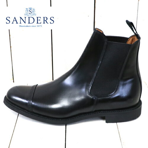 SANDERS (サンダース)『Military Cap Toe Chelsea』(Black)