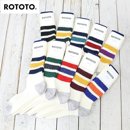 rototo 靴下 メンズ 【クーポン配布中】ROTOTO (ロトト)『COARSE RIBBED OLDSCHOOL CREW SOCKS』【正規取扱店】【楽ギフ_包装】【ソックス】【靴下】【メンズ】