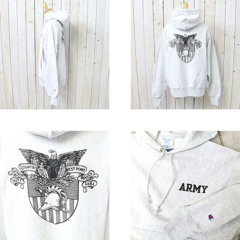 Champion (チャンピオン)『ARMY WEST POINT CHAMPION 2-SIDED REVERSE WEAVE HOOD』(ASH GREY)【smtb-KD】【sm15-17】【楽ギフ_包装】【アメリカ陸軍士官学校】【リバースウェーブフーディー】【パーカ】