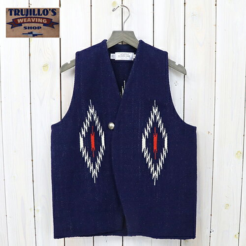 【SALE50%OFF】TRUJILLO’S (トゥルフィリオス)『Chimayo Vest』(Navy)【smtb-KD】【sm15-17】【楽ギフ_包装】【ベスト】【Vネック】【チェンジボタン】【チマヨ柄】【ブランケット生地】【ウール】