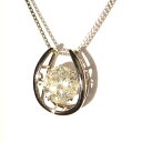 2カラット ダンシングストーン ダイヤモンド ネックレス 馬蹄 2ct×プラチナ 揺れる 一粒 大粒 トゥインクルセッティング