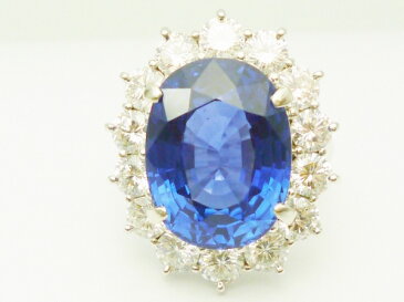 ロイヤルブルーサファイアプラチナリング サファイア17.05ct×Pt900リング GRS鑑別書付き スリランカ産