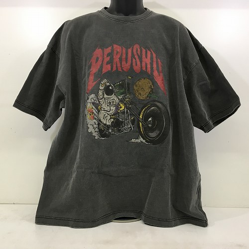 【中古】 hi◇128 Perushu ペルーシュ PE232188BW ヴィンテージライク宇宙飛行士Tシャツ 半袖シャツ 宇宙服 バイク サイズM