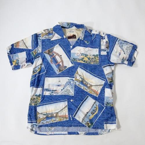 【中古】wa◇129 SUN SURF(サンサーフ) × 葛飾北斎 SPECIAL EDITION 江戸五景 アロハシャツ 【F-27646】