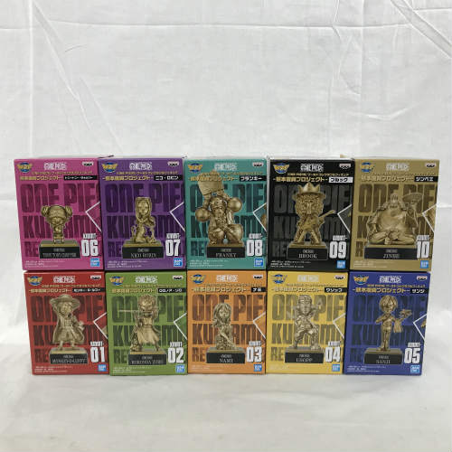 【中古】 ONE PIECE ワールドコレクタブルフィギュア WCF 熊本復興プロジェクト 銅像ミニフィギュア 10種セット ルフィ ゾロ ナミ ウソップ サンジ チョッパー ロビン フランキー ブルック ジンベエ hi◇64