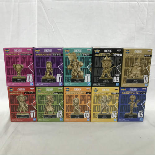 【中古】ONE PIECE ワールドコレクタブルフィギュア WCF 熊本復興プロジェクト 銅像ミニフィギュア 10種セット ルフィ ゾロ ナミ ウソップ サンジ チョッパー ロビン フランキー ブルック ジンベエ hi◇64