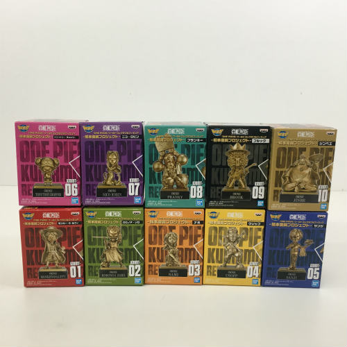 【中古】 ONE PIECE ワールドコレクタブルフィギュア WCF 熊本復興プロジェクト 銅像ミニフィギュア 10種セット ルフィ ゾロ ナミ ウソップ サンジ チョッパー ロビン フランキー ブルック ジンベエ hi◇64