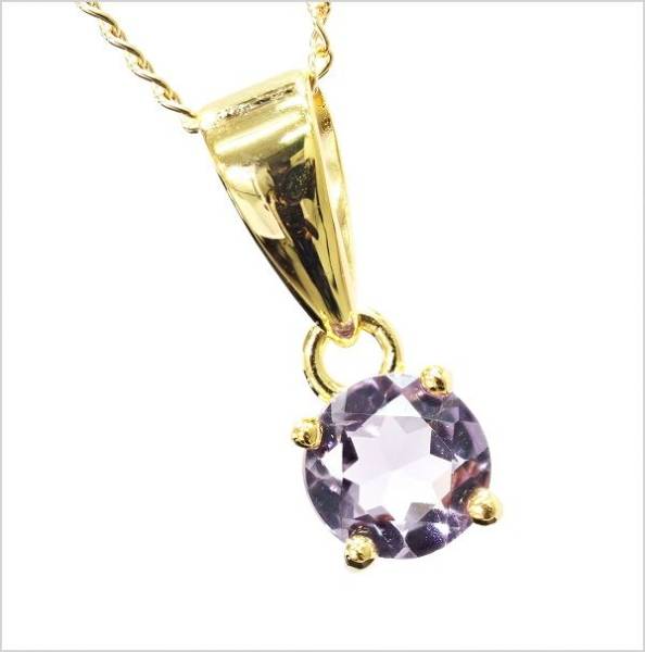 Amethyst - 誕生石 ネックレス アメジスト ネックレス アクセサリー ゴールド ネックレス 天然石ネックレス レディース ジュエリー 2月 誕生石 レディース ネックレス プレゼント 一粒ネックレス 母の日 誕生日 クリスマス プレゼントBOX 宅配便 無料
