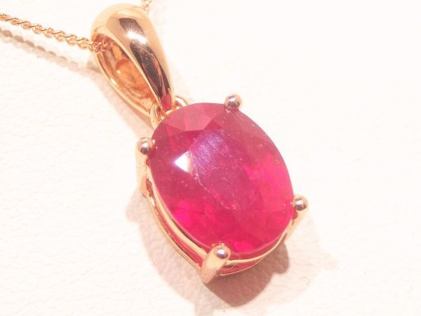 Rakuten - 誕生石 ネックレス 天然 ルビーネックレス アクセサリー 天然石ネックレス ピンクゴールド ネックレス レディースジュエリー 7月誕生石 レディースネックレス プレゼント 一粒ネックレス