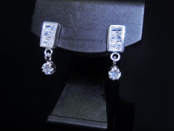 天然石ネックレスjewelry レゴリスのジルコニアピアス CZダイヤ（キュービックジルコニア） CZピアス ダンシング ピアス レディース ピアス SV925 ピアス ジルコニア アクセサリー レディース ジュエリー 一粒 クリスマス 誕生日 プレゼント｜アングル3