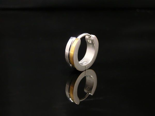 ステンレス ピアス ゴールドライン メンズ アクセサリー メンズ ピアス レディースピアス ユニセックス 【片耳、1P】 刻印あり