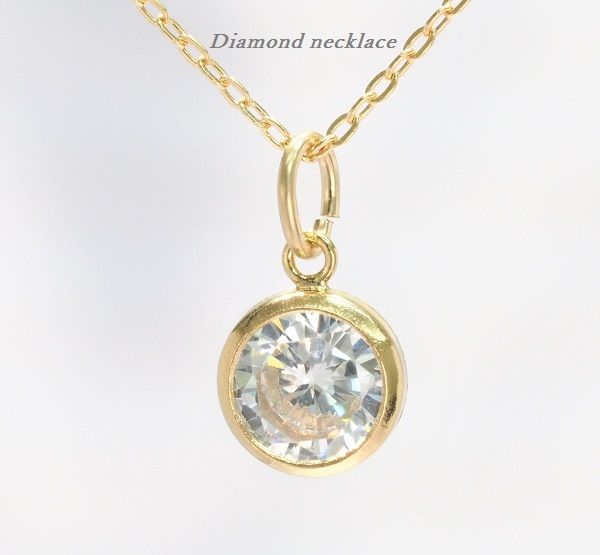 乐天商城 - ダイヤモンド ネックレス ジルコニア ネックレス アクセサリー ゴールド ネックレス レディース ネックレス CZ キュービックジルコニア 一粒 ジュエリー 【ダイヤモンドに匹敵する輝きがここに】