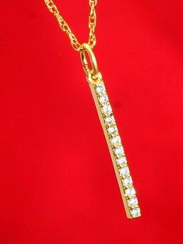 Cubic Zirconia - ダイヤモンド ジルコニア ネックレス ロング バー ネックレス アクセサリー ゴールド ネックレス レディース ネックレス CZ キュービックジルコニア デザインジュエリー 40cmチェーン 【ダイヤモンドに匹敵する輝きがここに】