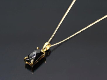 ブラックスピネルネックレス ゴールドネックレス メンズネックレス アクセサリー ミラーカット パワーストーン 【選べる長さ 40cm・45cm】