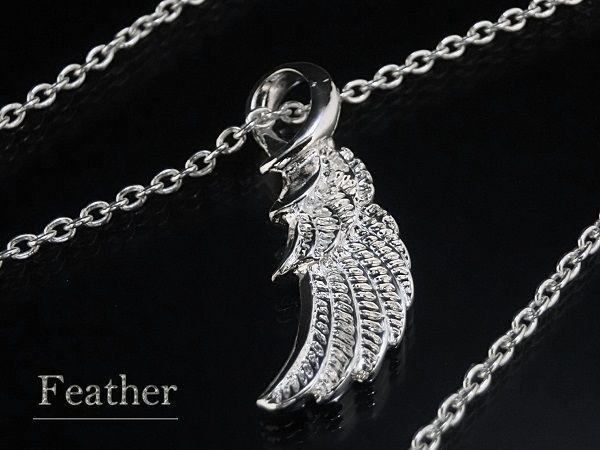 乐天商城 - フェザー ネックレス アクセサリー メンズ ネックレス men's 羽根 デザイン ネックレス プレゼント 45cmチェーン